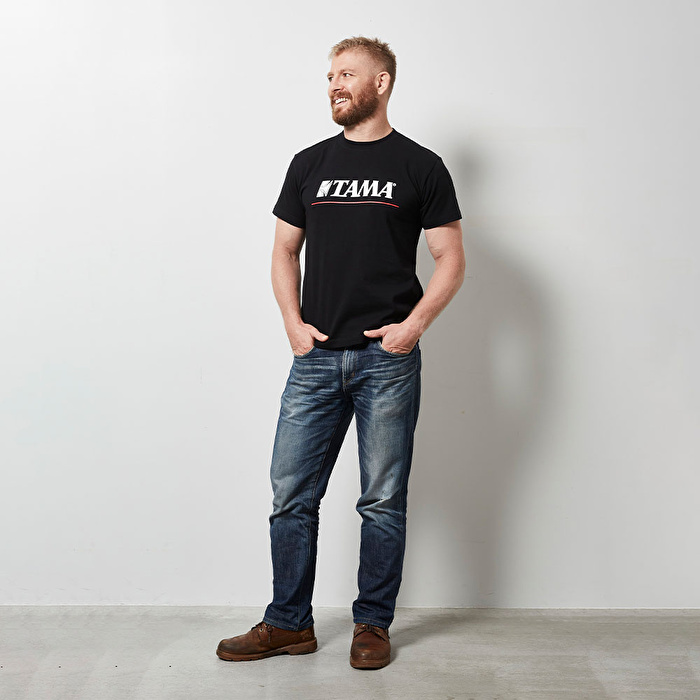 TAMA Logo T-Shirt Siyah w/ Red Line XL Beden