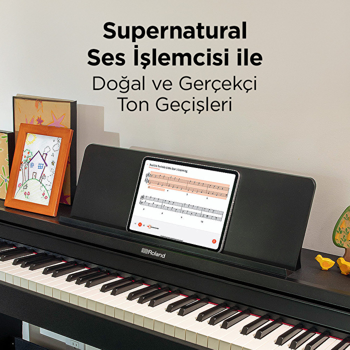 ROLAND RP107-BKX SuperNATURAL Siyah Dijital Duvar Piyanosu (Tabure & Kulaklık Hediyeli)