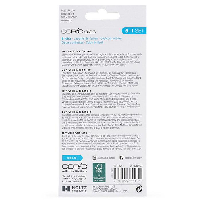 COPIC Ciao 5+1 Set - Brights