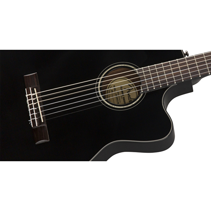 Fender CN-140SCE Nylon Thinline Ceviz Klavye Siyah Elektro Klasik Gitar