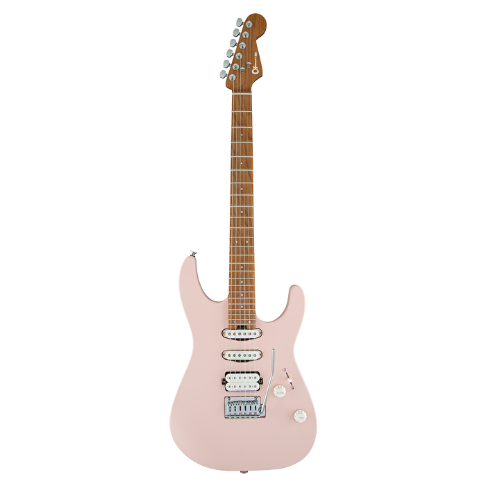 Charvel Pro-Mod DK24 HSS 2PT Karamelize Akçaağaç Klavye Satin Shell Pink Elektro Gitar
