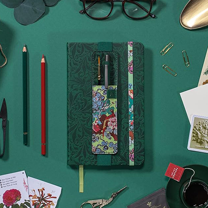 IF Bookaroo Defter Üstü Kalemlik - Yeşil Çiçek Desenli