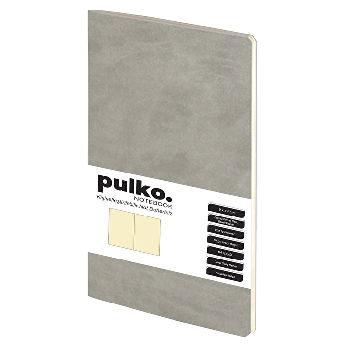 PULKO Notebook Not Defteri, (9x14cm) Gri