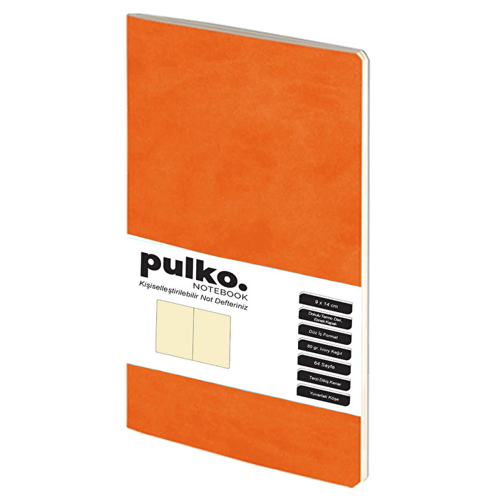 PULKO Notebook Not Defteri, (9x14cm) Turuncu