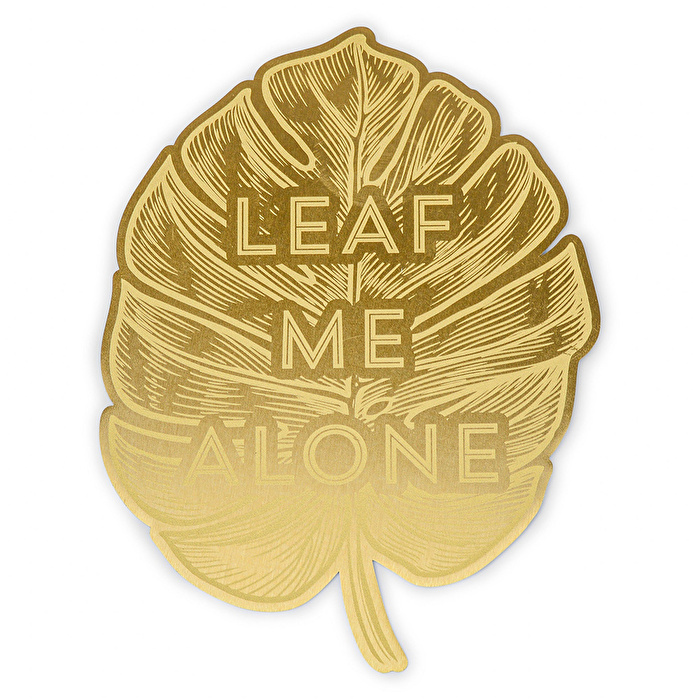 DESIGNWORKS INK Vintage Sass Metal Kitap Ayracı Leaf Me Alone 14 cm