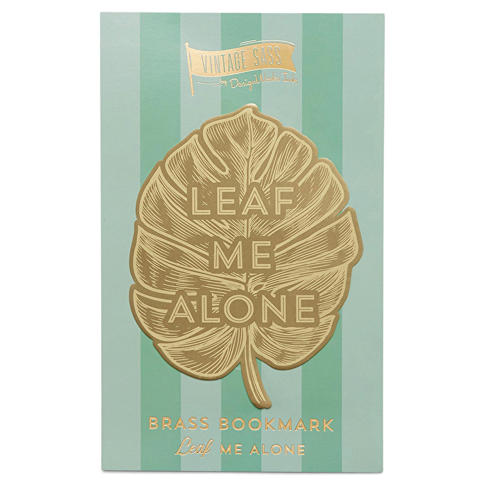 DESIGNWORKS INK Vintage Sass Metal Kitap Ayracı Leaf Me Alone 14 cm
