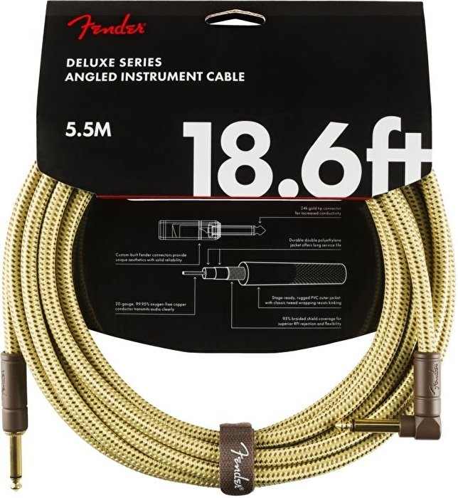 Fender Deluxe Düz/L Uç 5.5 Metre Sarı Enstrüman Kablosu