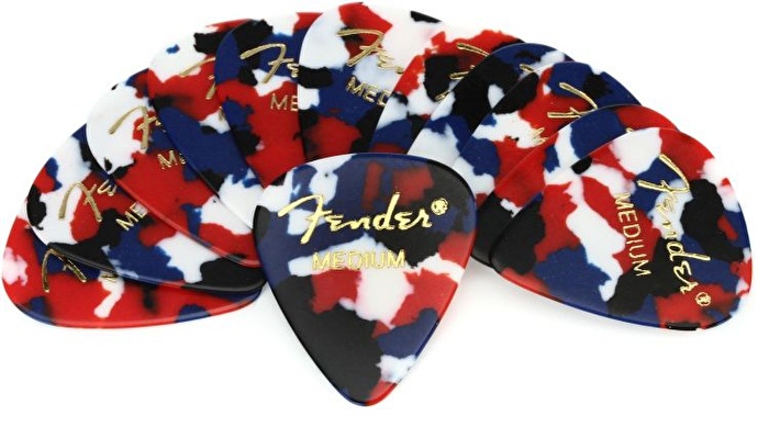 Fender 351 Shape Picks Medium 12 Pack Confetti Picks Pena