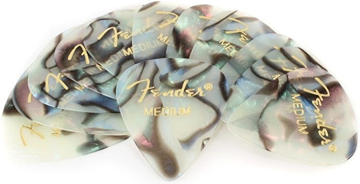 Fender 351 Shape Premium Picks Medium 12 Pack Abalone Picks Pena