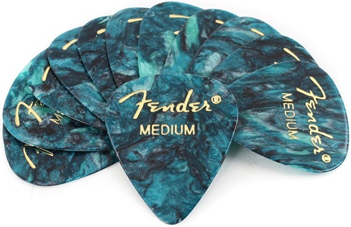 Fender 351 Shape Premium Picks Medium 12 Pack Ocean Turquoise Picks Pena