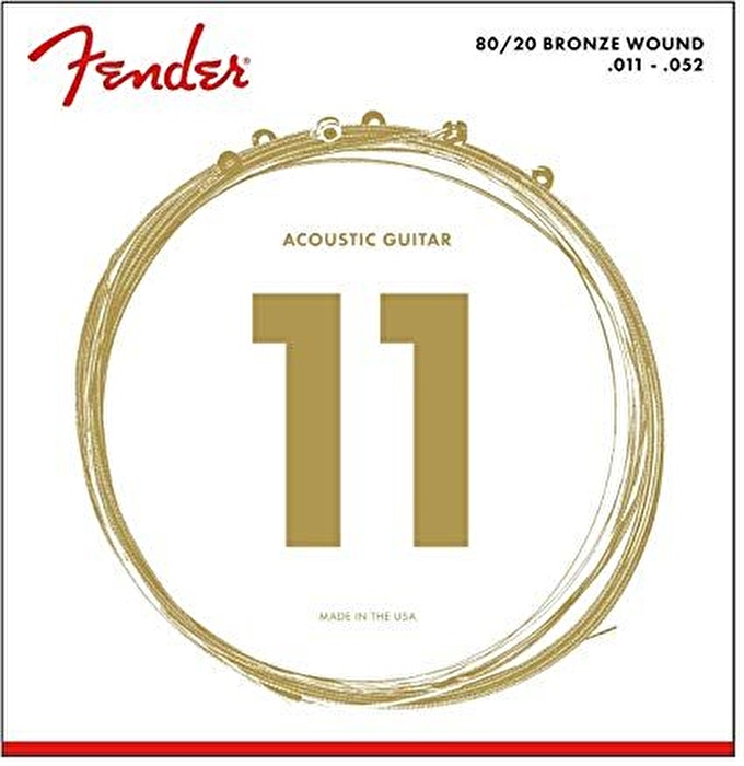 Fender 80/20 Bronze Acoustic Strings Ball End 70CL .011-.050 Gauges String Sets - Akustik Gitar Teli