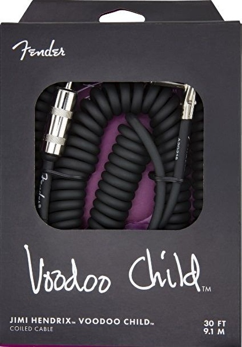 Fender Hendrix Voodoo Child Coil Düz/L Uç 9 Metre Siyah Enstrüman Kablosu