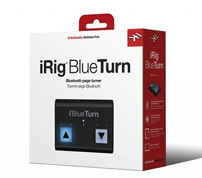 IK Multimedia iRig BlueTurn Işıklı Bluetooth Sayfa Değiştirme / Kaydırma Cihazı (iOS, Android & Mac)