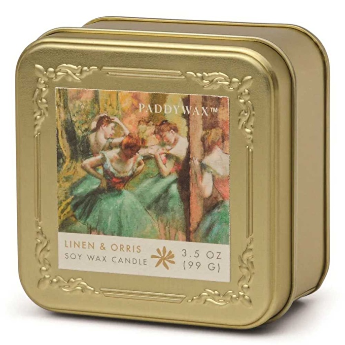 PADDYWAX Empresyonistler Metal Teneke Mum 99 gr 8x8 cm Degas Dancers, Pink  -  Green