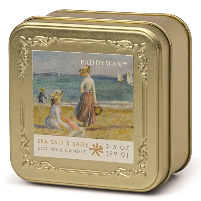PADDYWAX Empresyonistler Metal Teneke Mum 99 gr 8x8 cm Degas Renoir Figures On The Beach