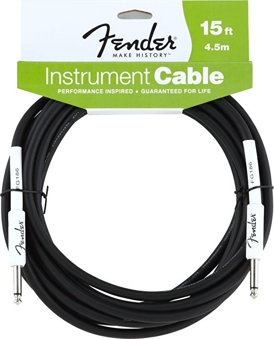 Fender 15' Performance Series Instrument Cable Black Enstrüman Kablosu