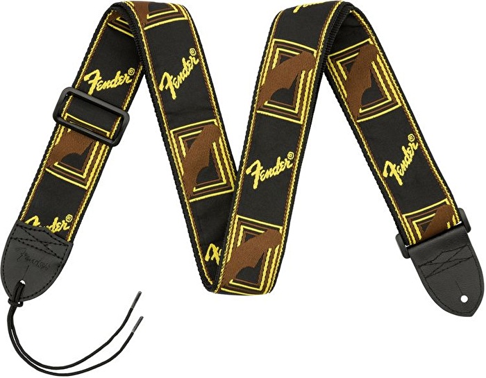 Fender 2" Monogrammed Strap Black/Yellow/Brown Askı