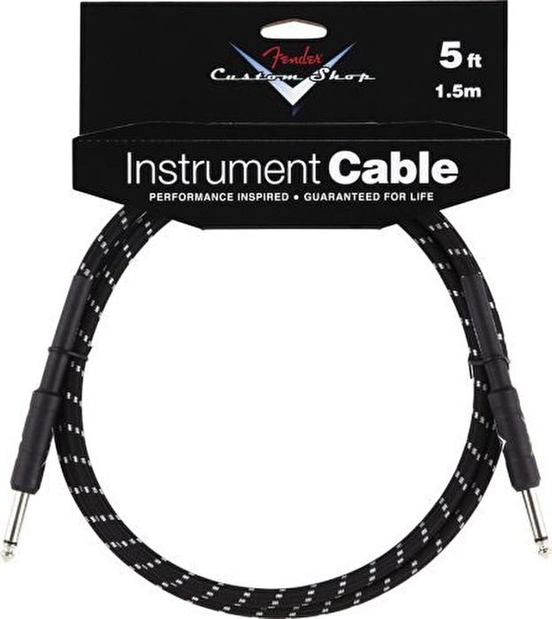 Fender 5' Custom Shop Performance Series Cable Black Tweed Enstrüman Kablosu
