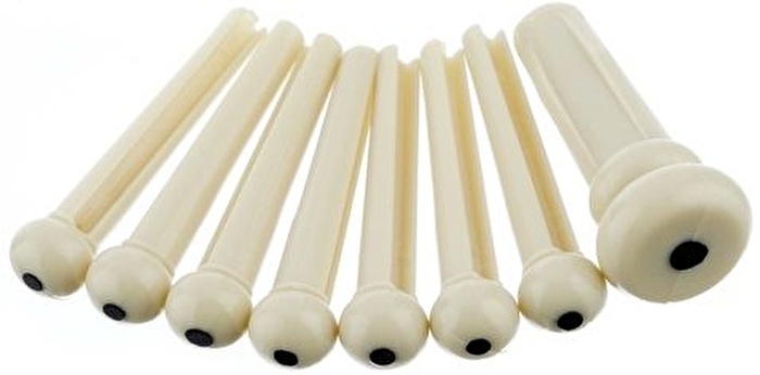Fender Bridge Pins Acoustic White w/ Black Dots (6) Acoustic Parts