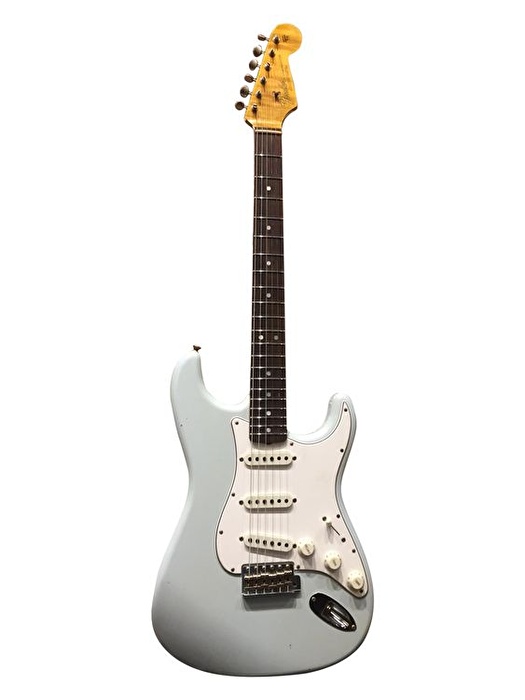 Fender Custom Shop 2020 1964 Stratocaster Gülağacı Klavye Journeyman Relic Super Faded Aged Sonic Blue Elektro Gitar
