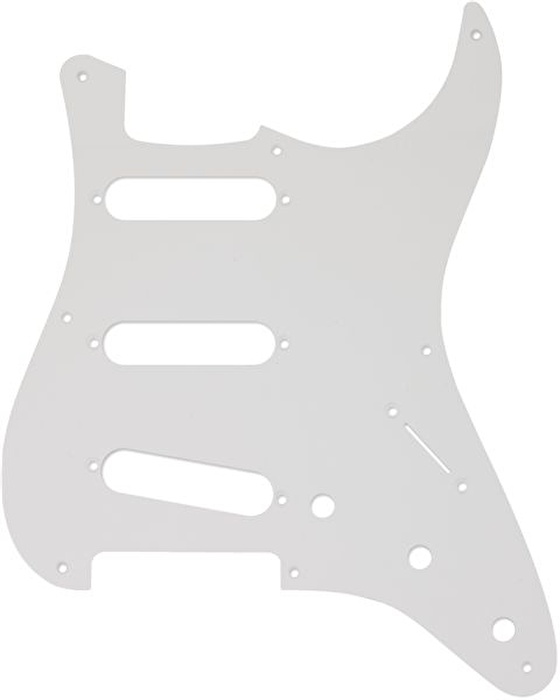 Fender S/S/S 8-Delik Mount White 1-Ply Strat Pickguard
