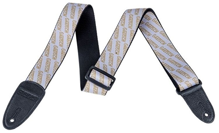 Gretsch Logo Strap Gold/White Gitar Askısı